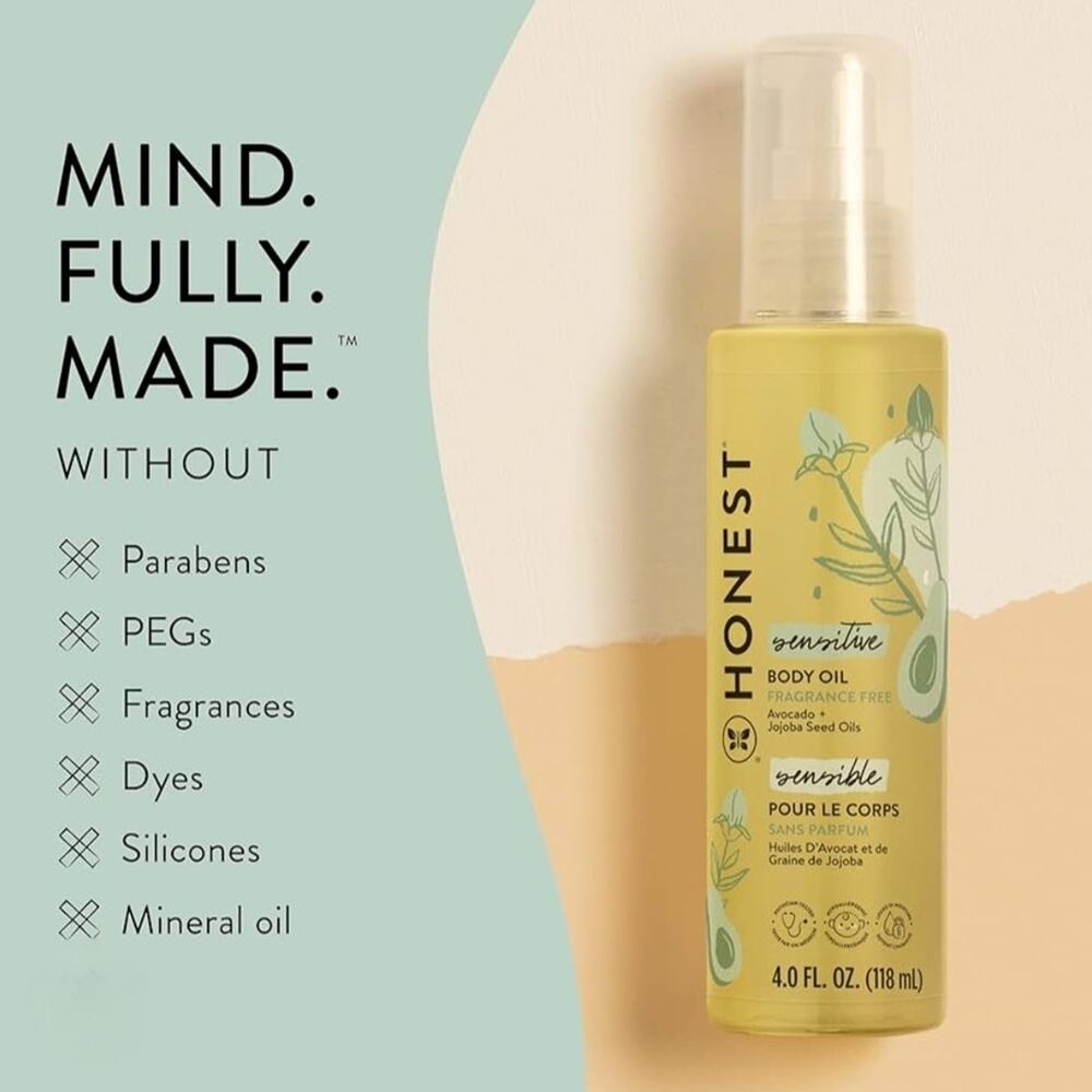 NWOB Honest Co. Gentle Body Oil with Avocado and Jojoba 4 Oz